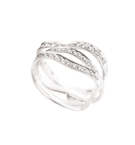 CURVES - anillo de oro blanco y diamantes